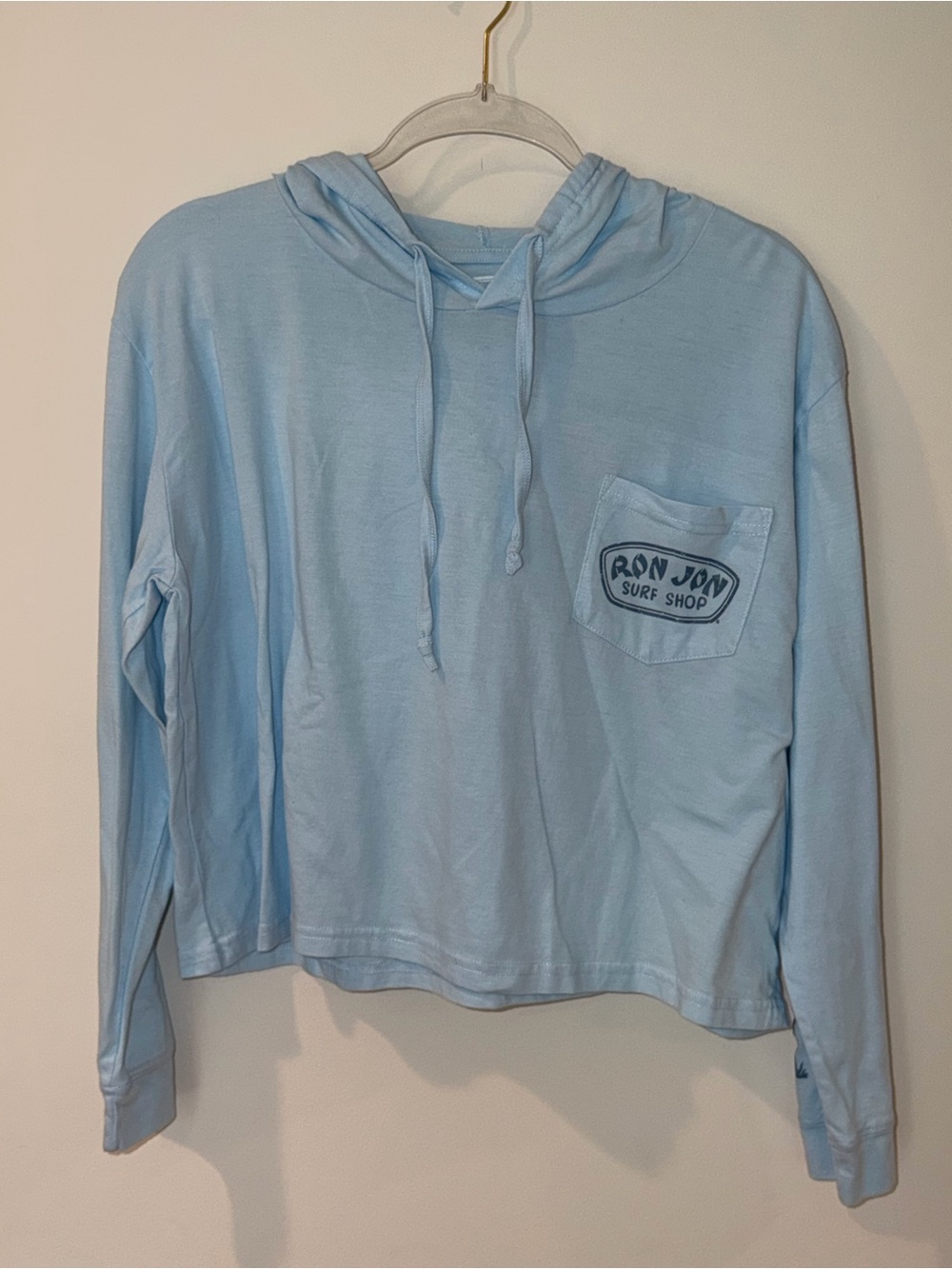 Ron Jon Light Blue Pullover Hoodie with Surf Logo